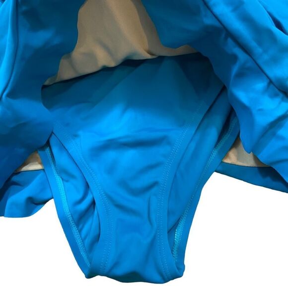 New without Tags Swimsuits for All Turquoise One Piece Swim Suit with Skirt 8 - Picture 3 of 10